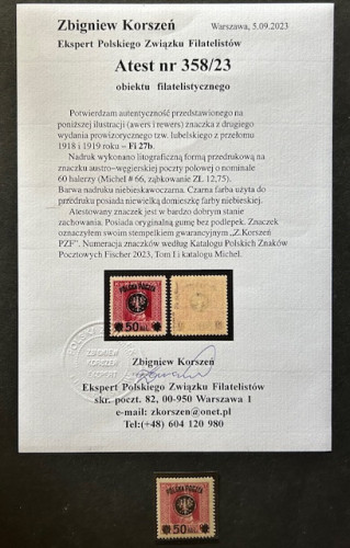 Fi 27b** NIEBIESKOCZARNY, ATEST
